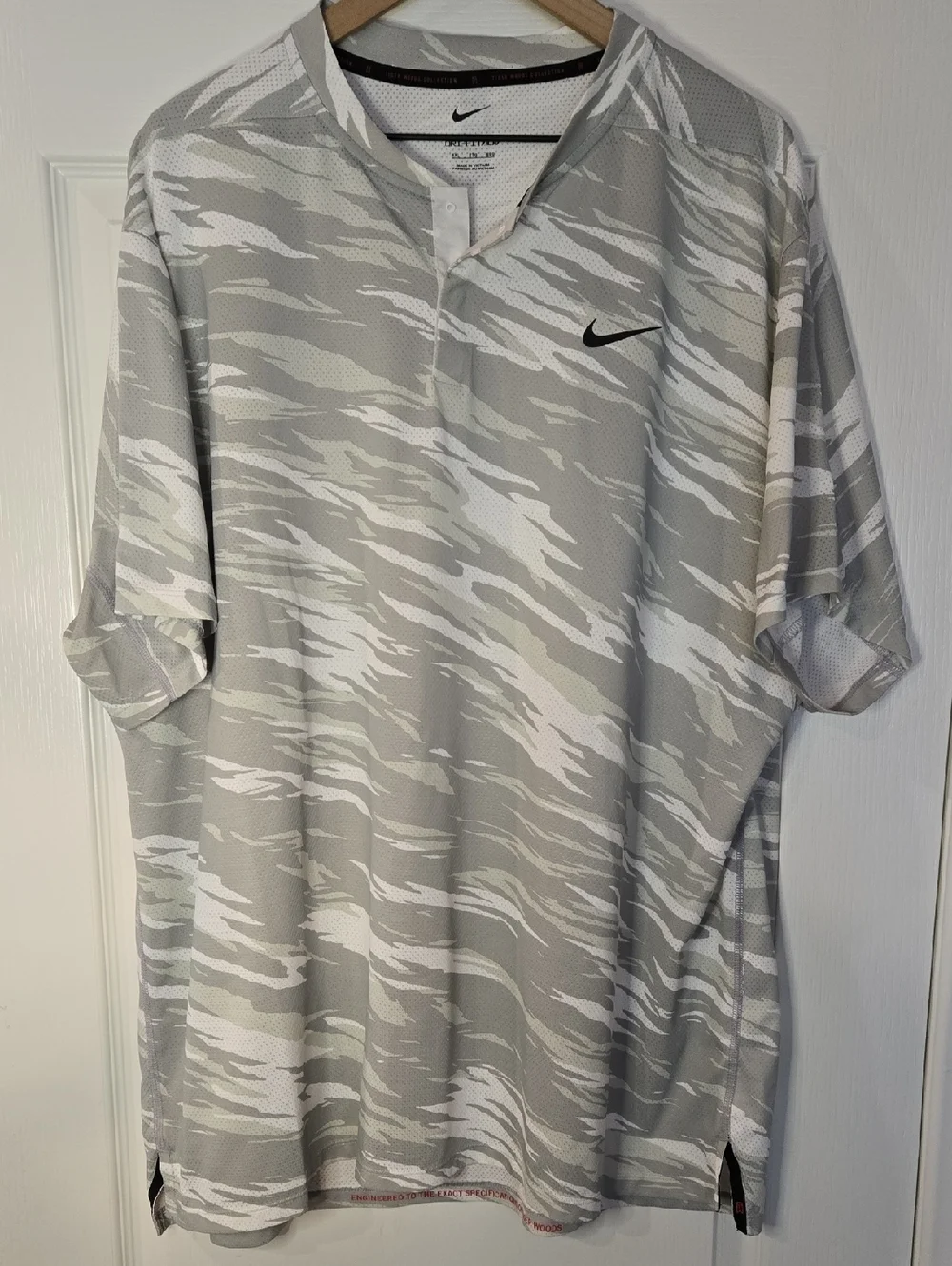 Nike Tiger Woods ADV Camo Blade Polo DA3072 100 White Photon Dust Sz XXL